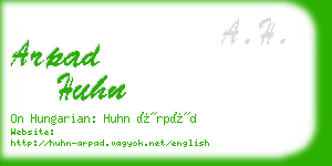 arpad huhn business card